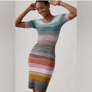 Anthropologie Space Dyed Knit Midi Dress